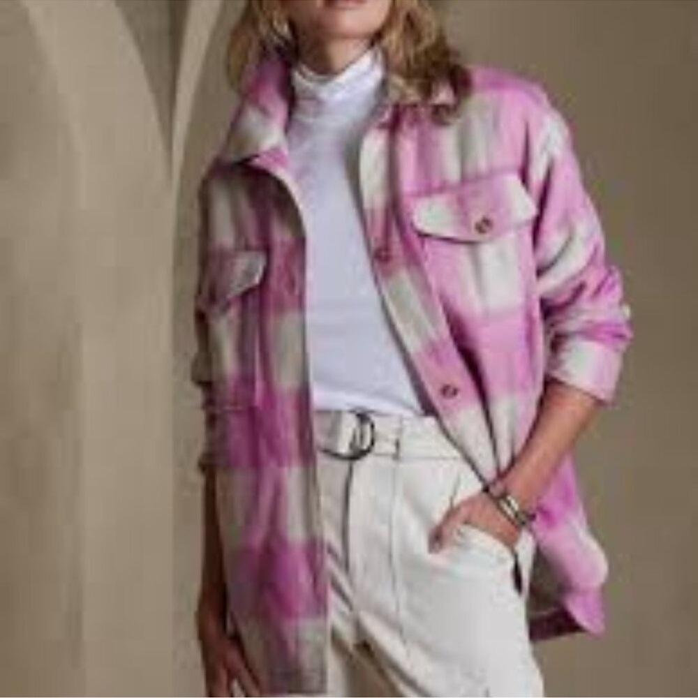 Banana Republic -Plaid Pink Women's Shacket